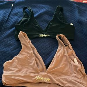 VS nylon Bras.  Size small.  1-black. 1-taupe2-multi